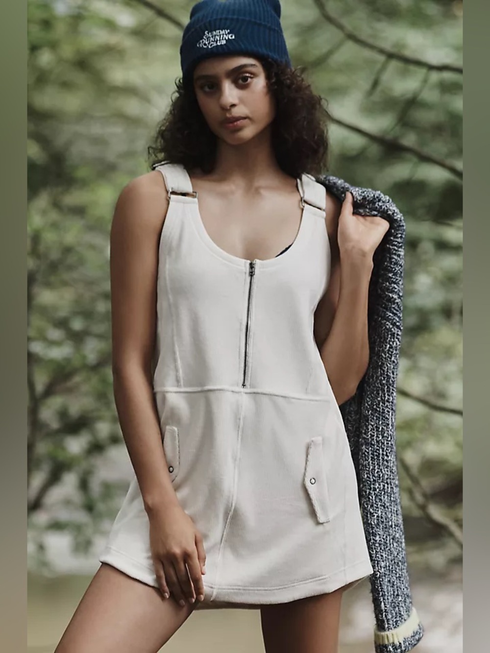 Anthropologie Daily Practice by Jockey Ivory Zipper Mini Dress – Size Medium